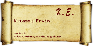 Kutassy Ervin névjegykártya