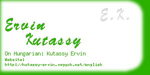 ervin kutassy business card